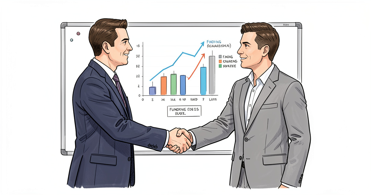 Conseil en financement pour entreprise avec un consultant et un dirigeant devant un tableau de bord financier
