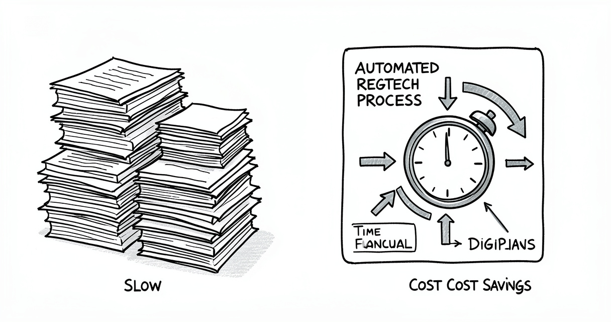 Comparaison entre processus de conformité manuel et automatisé avec la RegTech