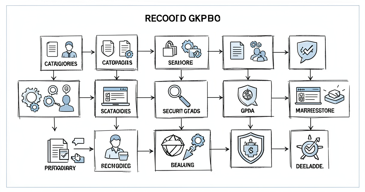 Schéma processus tenue registre activités traitement RGPD avec étapes clés