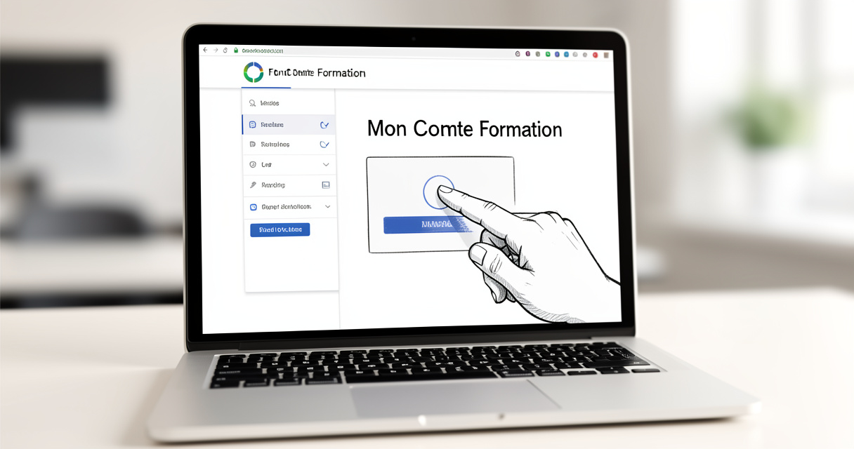 Interface Mon Compte Formation sur écran d'ordinateur pour financement CPF MaFormationBrico