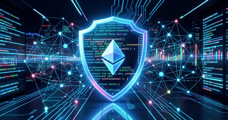 Illustration de la sécurité des smart contracts et de la gestion des risques en finance décentralisée