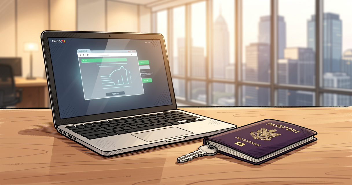 Processus KYC crypto : contrôle des documents sur ordinateur